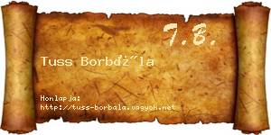 Tuss Borbála névjegykártya